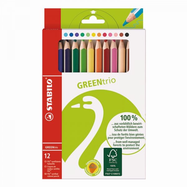 Kleurpotloden GreenTrio Dik - 12-pack