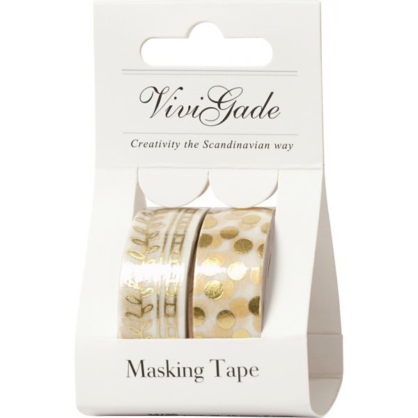 Vivi Gade Washite tape - Goud - Rang en stippen - folie