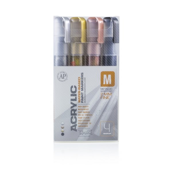 Montana Acryl Marker Set - 2mm 4 Pennen - Metallic