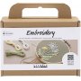 Mini DIY Kit Borduren - stoffig groen - Borduurring