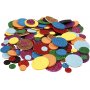Decoratieve rubberen cirkels - gemengde glitterkleuren - 1000 st