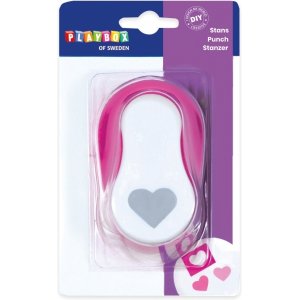 Punch's hart 3,8 cm - Roze/wit Punch's hart 3,8 cm - Roze/wit