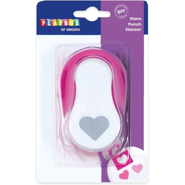 Punch's hart 3,8 cm - Roze/wit