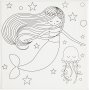 Canvas met print - wit - zeemeermin - 2 st