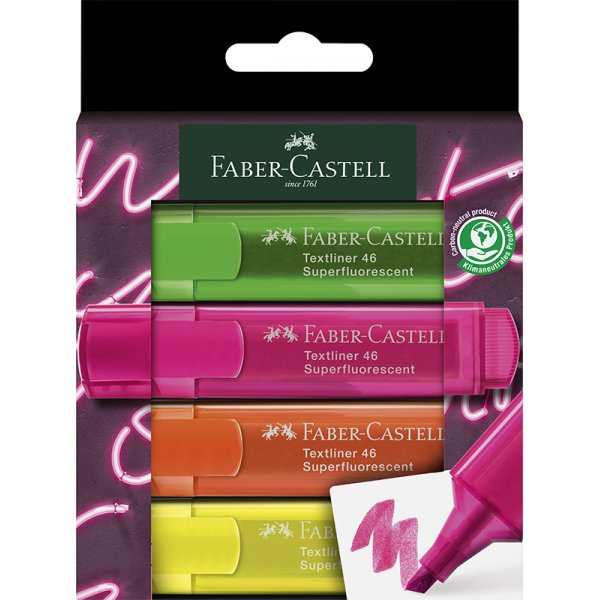 Markeerstift - Faber-Castell - TL 46 - Neon 4 pennen GenZ