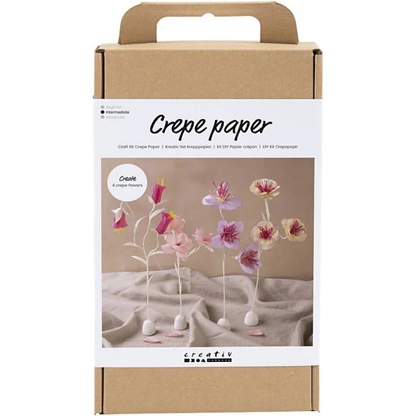 DIY Kit Crpepapier, pastelkleuren, Bloem
