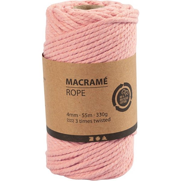 Macramegaren - roze - Ø4 mm - 55 m Macramegaren - roze - Ø4 mm - 55 m