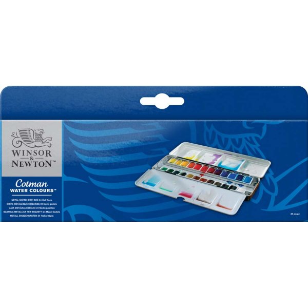 Aquarelverf W&N Cotman - Sketcher's metalen doos 24 kleuren