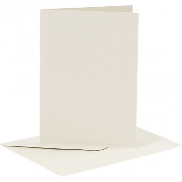 Kaarten en enveloppen - gebroken wit - 11,5 x 16,5 cm - 6 sets