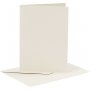 Kaarten en enveloppen - gebroken wit - 11,5 x 16,5 cm - 6 sets
