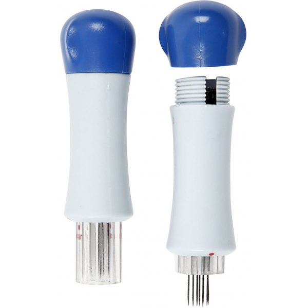 Kunststof viltnaaldhouder met 7 tussennaalden Kunststof viltnaaldhouder met 7 tussennaalden