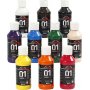 Schoolverf - Acryl - gemengde kleuren - glanzend - 10 x 100 ml