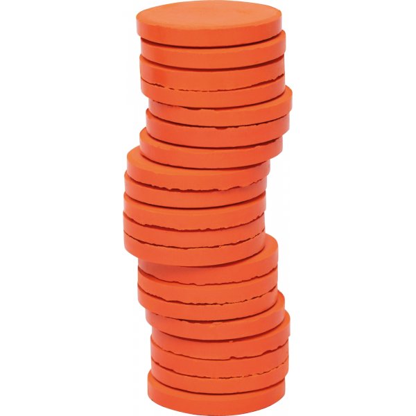 Kleur pucks  30 mm - oranje - 20 st