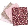 Patchworkstof - roze - 4 st