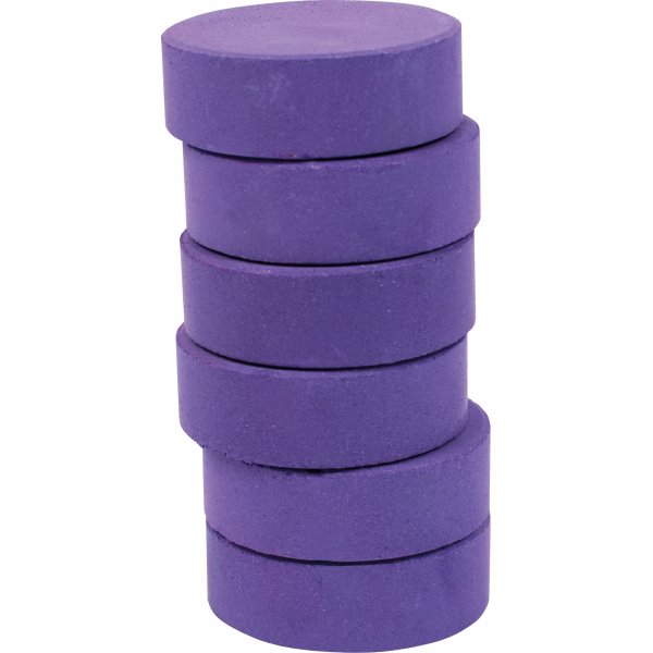 Kleurenpucks 44 mm - paars - 6 st