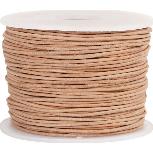 Leren koord - beige - 1 mm - 50 m