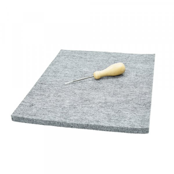 Breiviltpakket 180 x 250 x 10 mm - 2 delen, vilt + naald