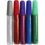 Glitterlijm - gemengde kleuren - 5 x 10 ml