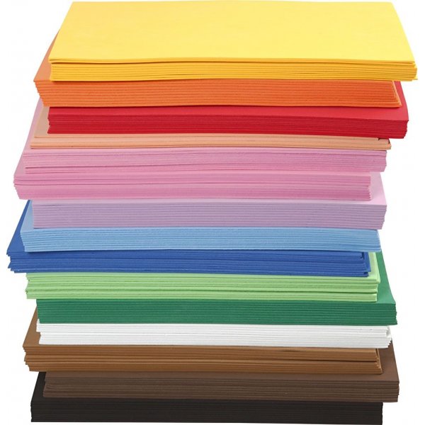 Decoratief rubber - gemengde kleuren - A4 - 15x10 st