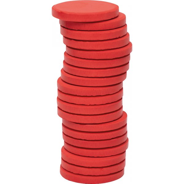 Kleur pucks  30 mm - rood - 20 st