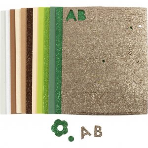 Decoratieve rubberen soft foam plaat 14x25 cm 2 mm natuurlijke kleuren 12 stuks Decoratieve rubberen soft foam plaat 14x25 cm 2 mm natuurlijke kleuren 12 stuks