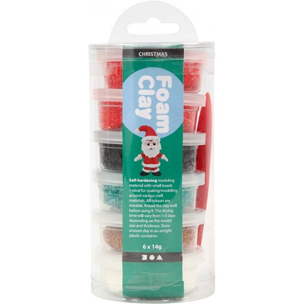 Foam Clay® - Kerstkleuren - 6 x 14 gr Foam Clay® - Kerstkleuren - 6 x 14 gr