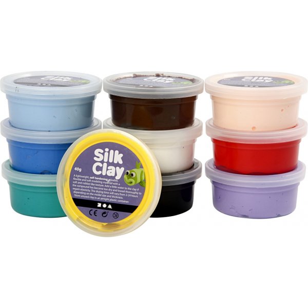Silk Clay® - gemengde kleuren - Basis 1 - 10 x 40 gr Silk Clay® - gemengde kleuren - Basis 1 - 10 x 40 gr