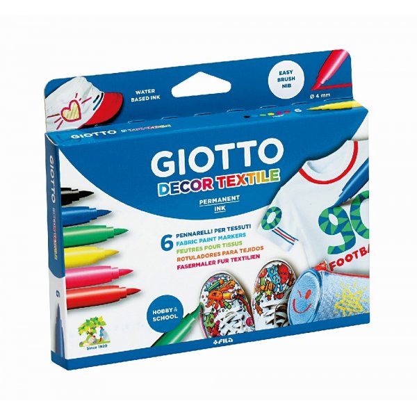 Textielpennen Giotto Decor - 6-pack