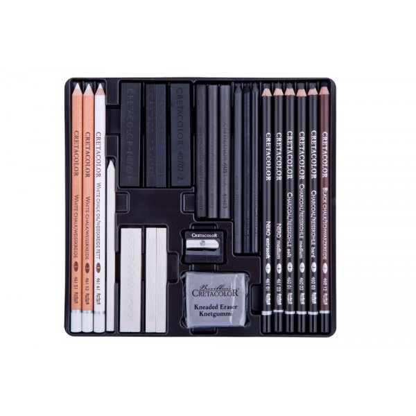 Pennenset Potloden Cretacolor Zwart & Wit - 25 stuks