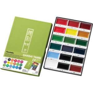 GANSAI TAMBI aquarelverfset met 18 kleuren GANSAI TAMBI aquarelverfset met 18 kleuren