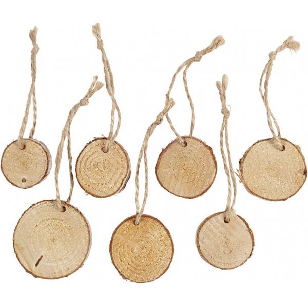 Houten planken met touwtje - 7 st