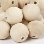 Houten kralen - 30 mm - 50 st