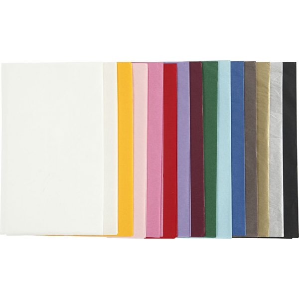 Vloeipapier - gemengde kleuren - 50 x 70 cm - 14 g -15 x 2 vellen