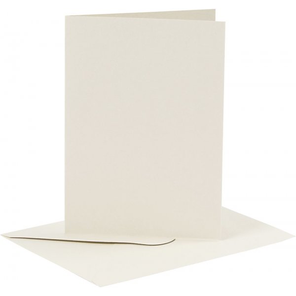 Kaarten en enveloppen - gebroken wit - 11,5 x 16,5 cm - 6 sets Kaarten en enveloppen - gebroken wit - 11,5 x 16,5 cm - 6 sets