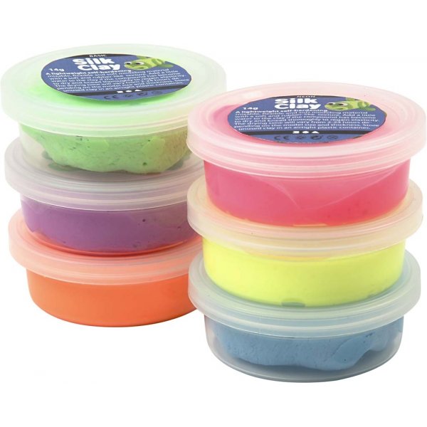 Silk Clay® - neonkleuren - 6 x 14 gr Silk Clay® - neonkleuren - 6 x 14 gr