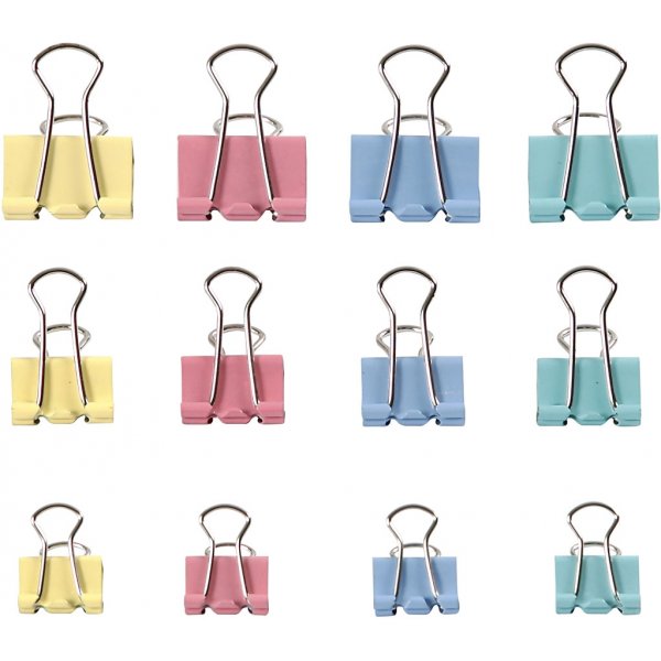 Clips - pastelkleuren - 15/19/25 mm - 30 st