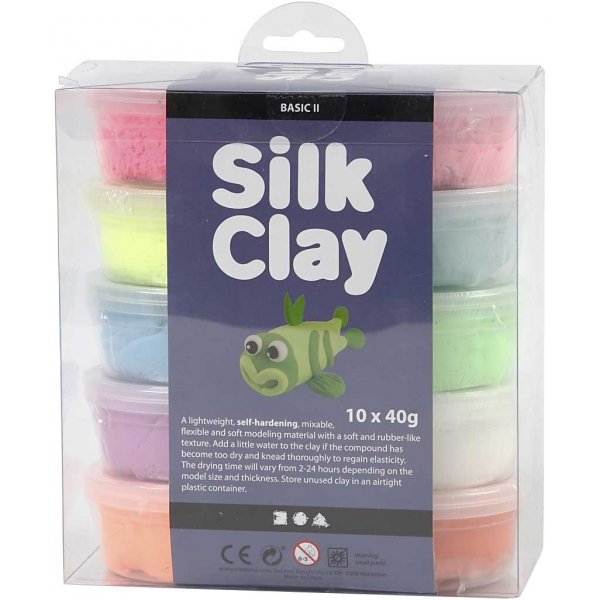 Silk Clay - gemengde kleuren - Basic 2 - 10 x 40 gr
