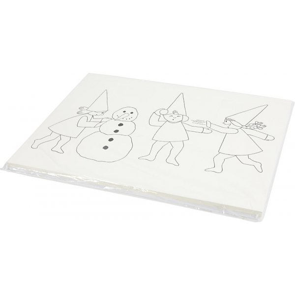 Kerstkalender met elfjes in sneeuwballengevechten - wit - A3 - 30 st Kerstkalender met elfjes in sneeuwballengevechten - wit - A3 - 30 st