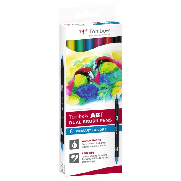 Tombow ABT Dual Brush Pen Basic 6-pack Tombow ABT Dual Brush Pen Basic 6-pack