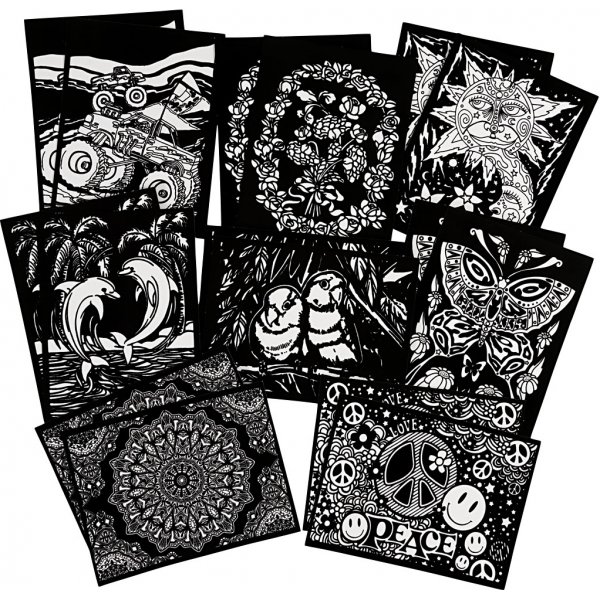 Veloursafbeeldingen - 16 st Veloursafbeeldingen - 16 st