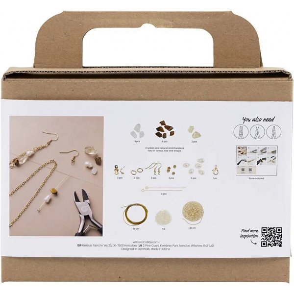 Mini DIY Kit Sieraden, ketting en oorbellen met kristallen Mini DIY Kit Sieraden, ketting en oorbellen met kristallen