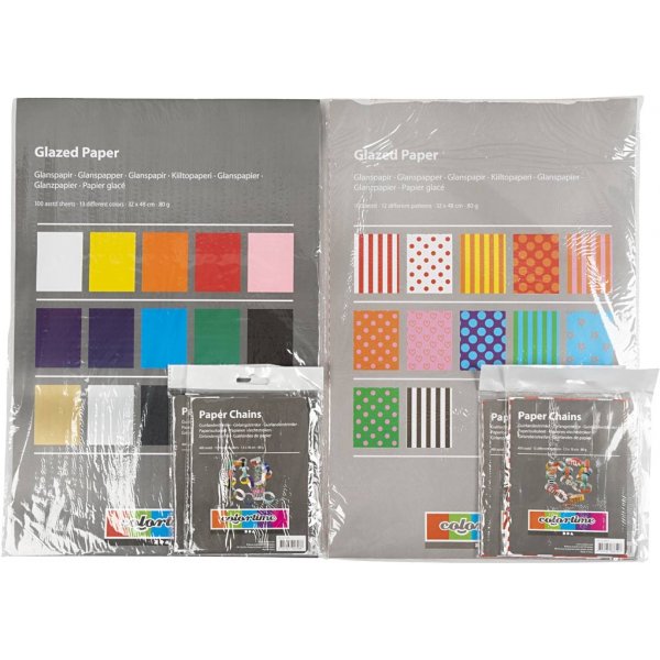 Glanzend papier - set stroken en vellen
