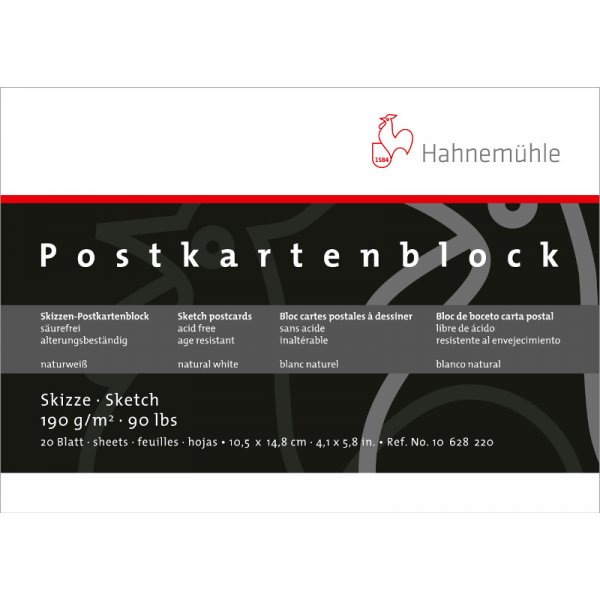Tekenblok Hahnemhle Schetsansichtkaart 190g - 10,5x14,8cm