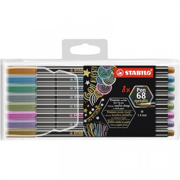 Vezelpen Pen 68 8-pack - Metallic