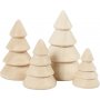 Houten kerstbomen - 4 st