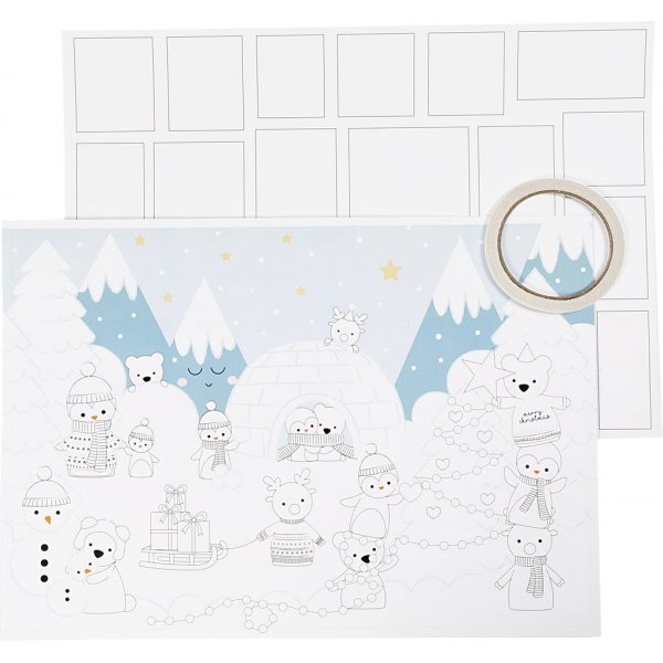 Kartonnen kerstkalender - 30 st Kartonnen kerstkalender - 30 st