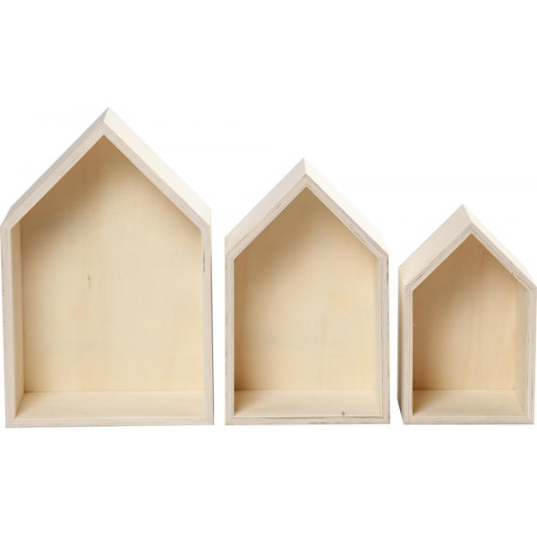 Opbergdozen - huisjes - 3 st Opbergdozen - huisjes - 3 st