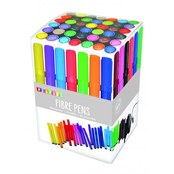 Dikke vezelpotloden - verschillende kleuren - 42 st Dikke vezelpotloden - verschillende kleuren - 42 st