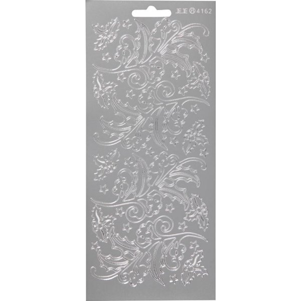 Stickers - zilver - hulst - 10 x 23 cm