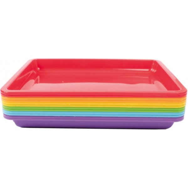 Kunststof bakje 28 x 22 x 3 cm, 6 kleuren, 12 st Kunststof bakje 28 x 22 x 3 cm, 6 kleuren, 12 st